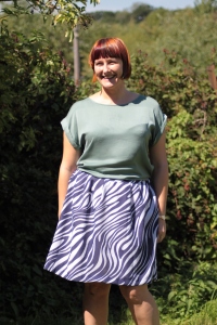 Mel in finished pleated skirt 
